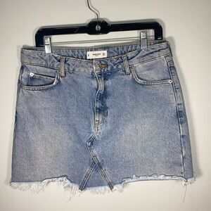 Mango Light Blue Denim Mini Skirt